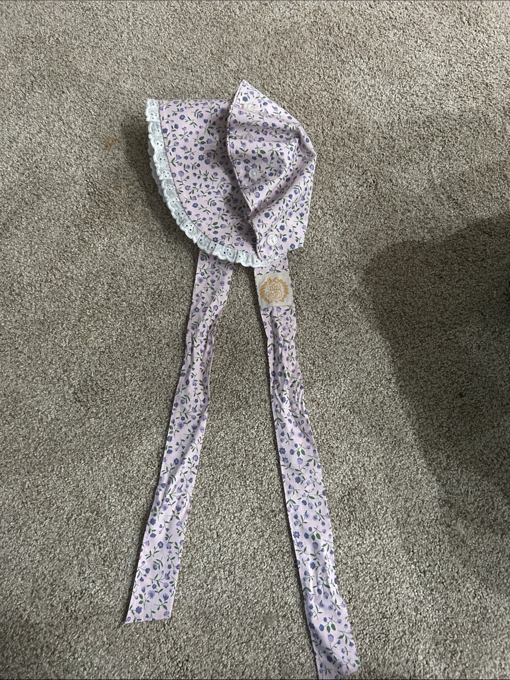 The Beaufort Bonnet Company Lavender Floral Bonnet with Lace